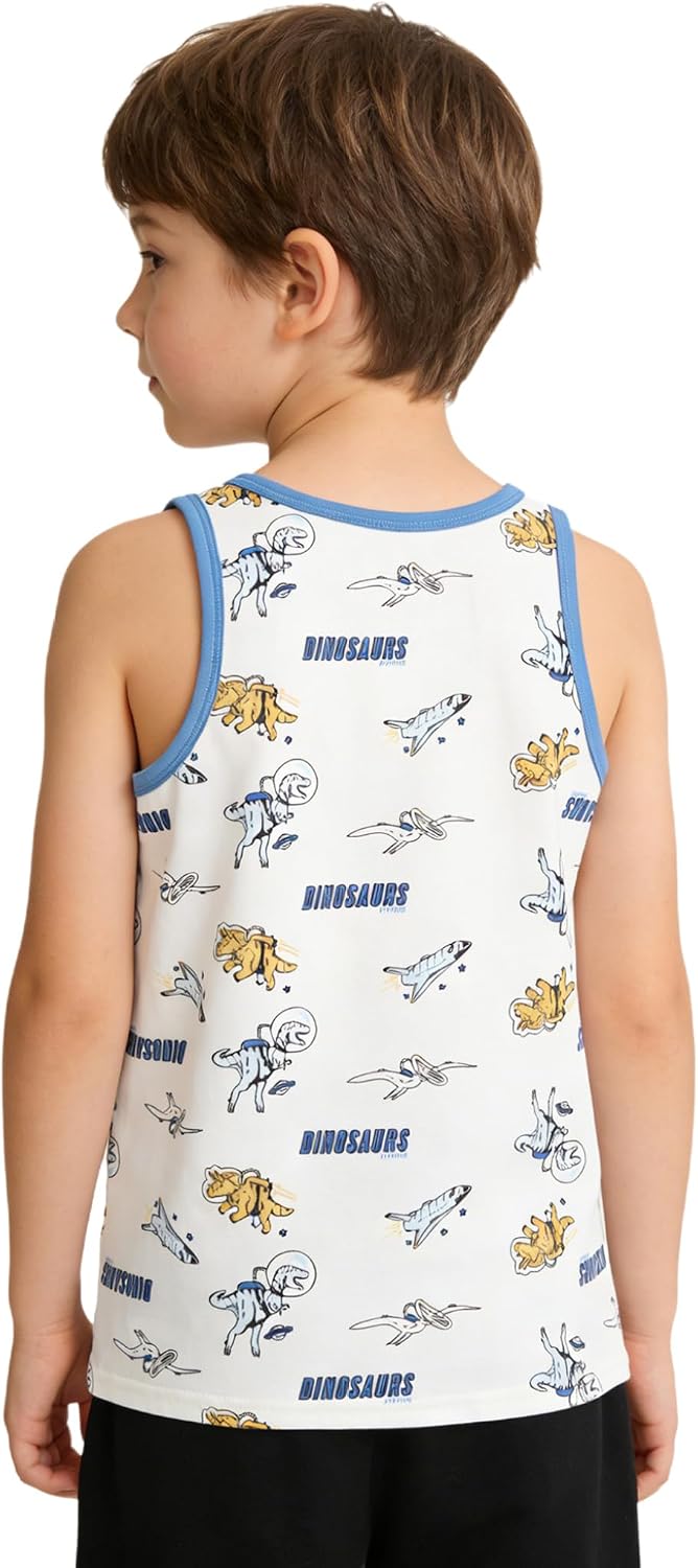 Mufeng Cartoon Print Athletic Shirt for Boys Quick Dry Basketball Vest Sleeveless Soccer Jersey Football Tees