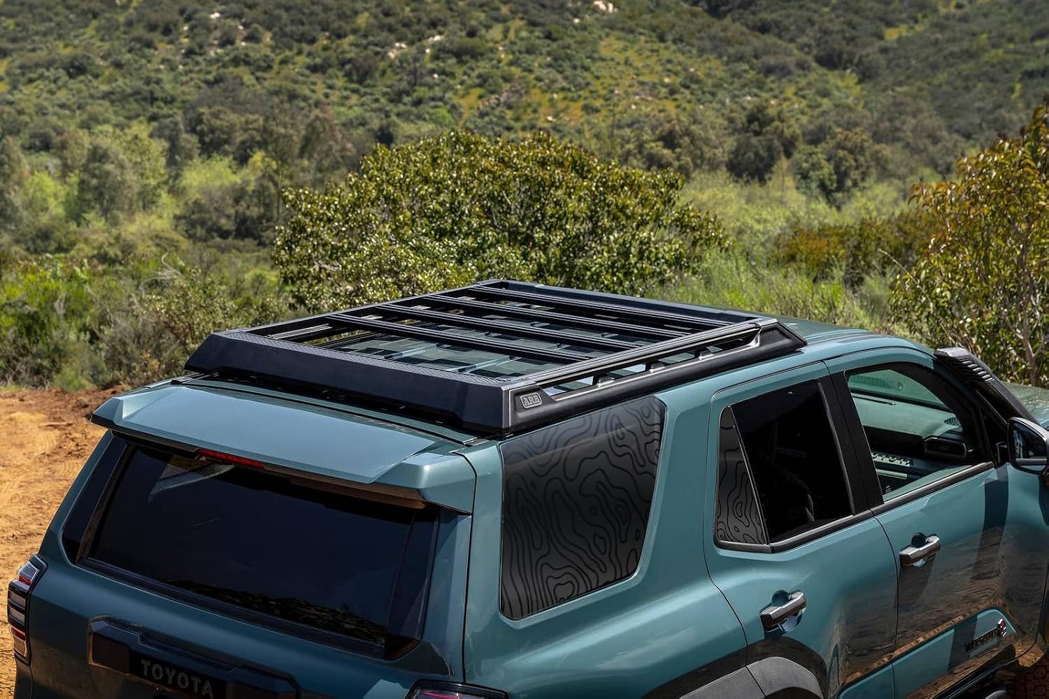 Precut Topographic Map Rear 3rd Window Decals for 4Runner 2025 – Adventure Contour Lines SUV Vinyl Stickers – Outdoor Off-Road Rear Side Glass Wrap Both Sides