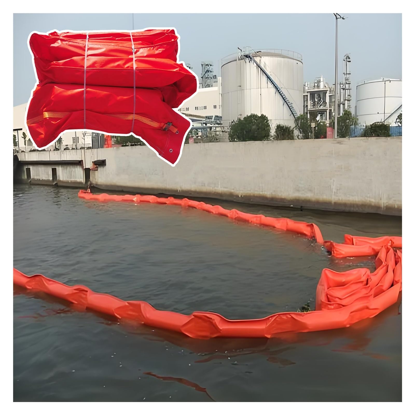 Barrages flottants de confinement d'hydrocarbures en PVC visible pour fleuve