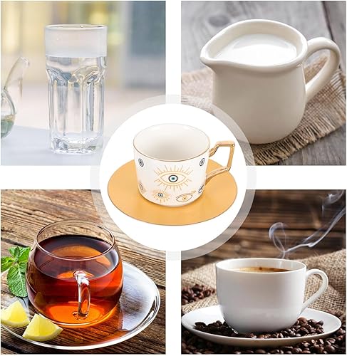 Miniatura 8 de BESTonZON Juego de taza de ojo del diablo, tazas de té turco, taza de café de cerámica, taza de té de porcelana, tazas de café de ojo malvado, taza