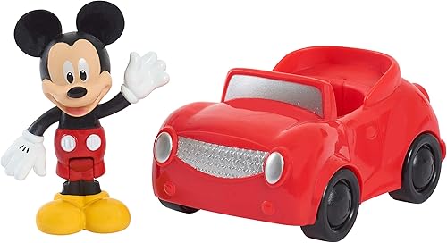 Miniatura 2 de Just Play - Juego de 2 figuras y vehículos de Mickey Mouse en movimiento, juguetes oficiales para niños a partir de 3 años
