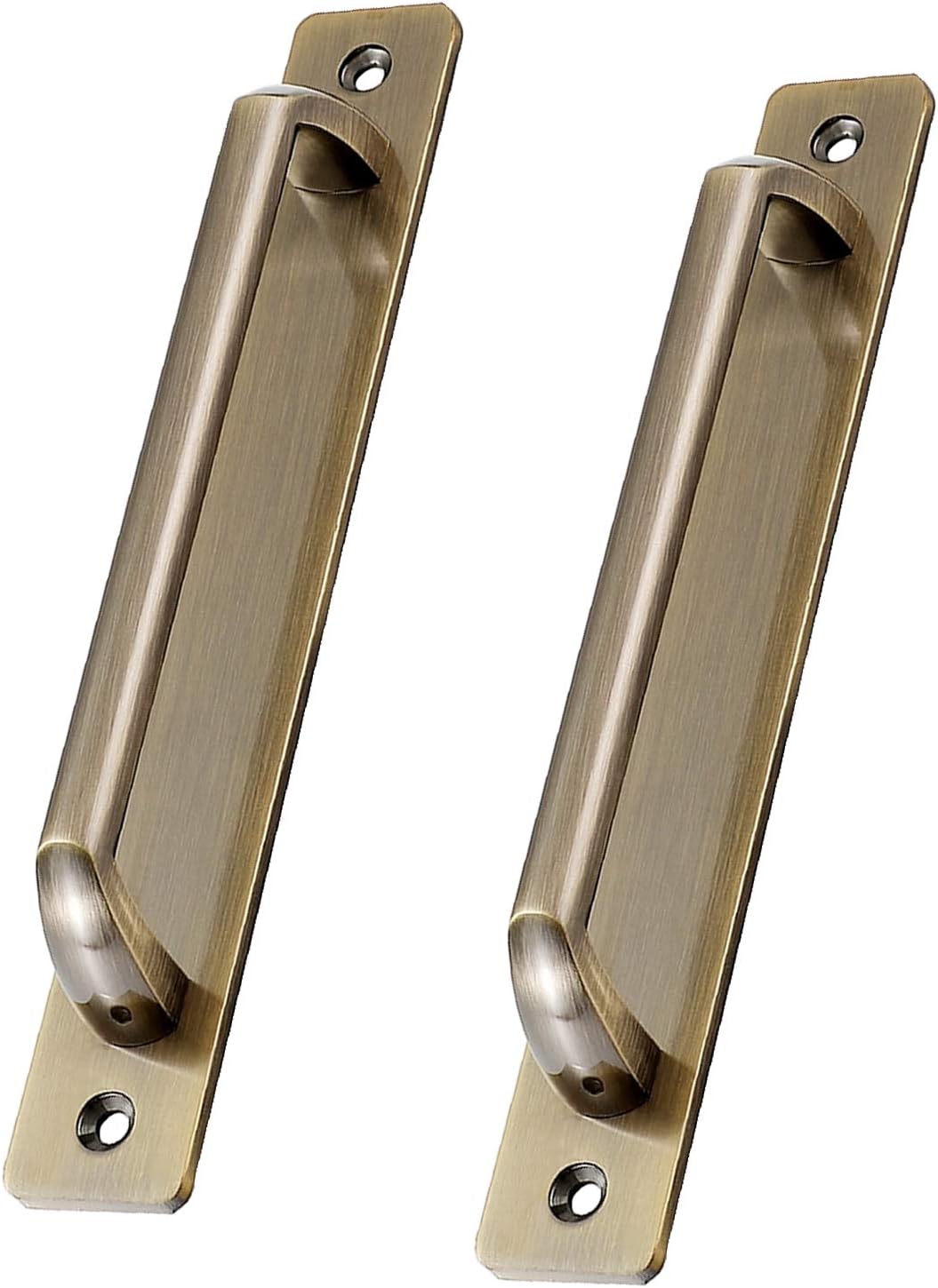 2pcs Barn Door Handles Kitchen Handles Sliding Door Handles Space Aluminum Garden Gate Handle Wardrobe Handles Kitchen Door Handles for Gates,Gardens,Garages(Green bronzeHole Dista