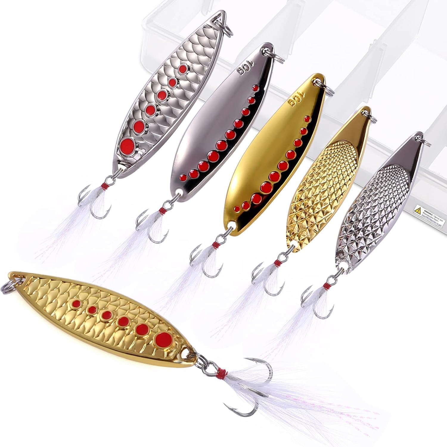 TOPFORT Fishing Lures, Fishing Spoon,Trout Lures, Bass Lure