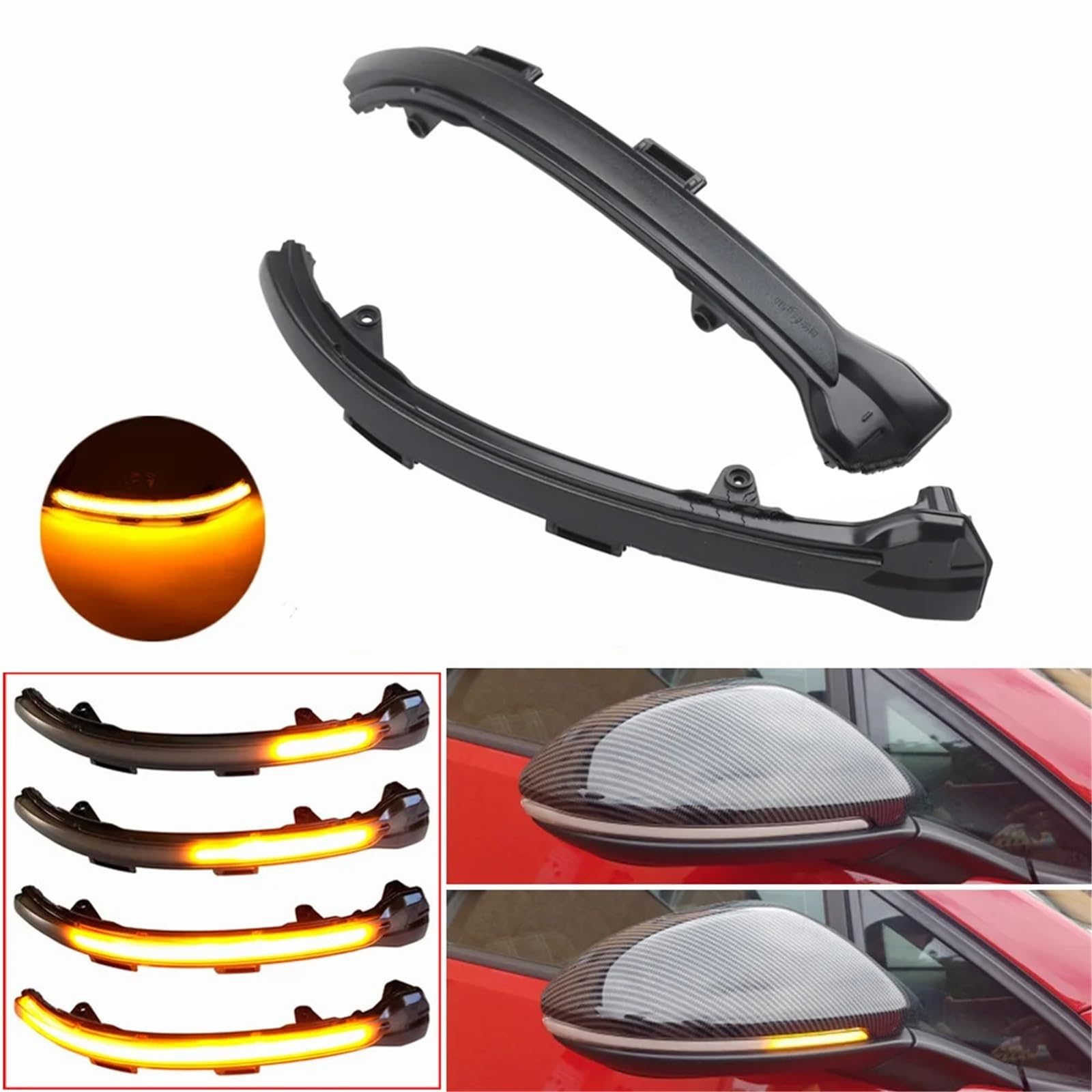 Indicatore Direzione Indicatori Direzione LED Dinamici Luminosi Versione Per VW Per Golf 7 Limousine Per Variant Sportsvan 2014 2015 2016 2017 2018 2019 2020-(Smoked)