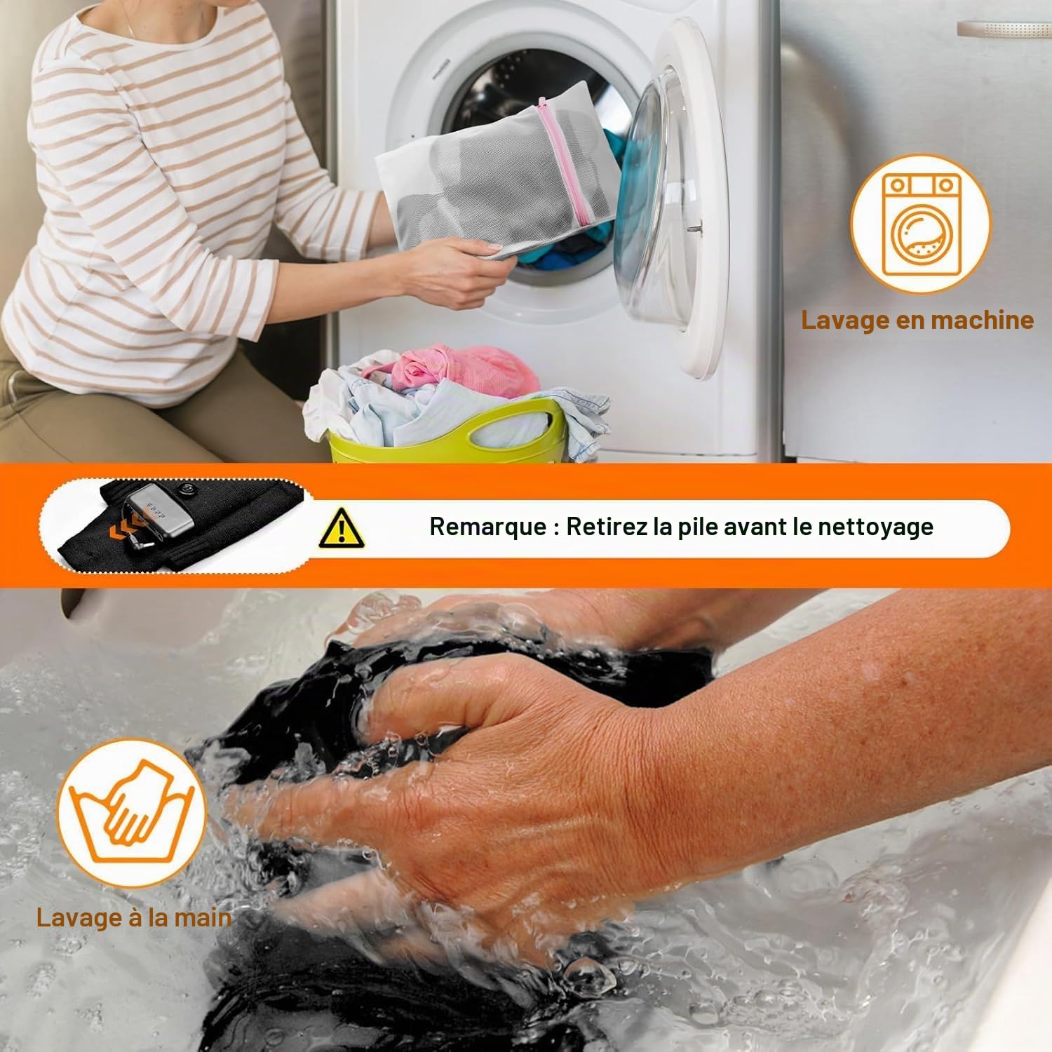 Chaussettes chauffantes, épaisses avec 2 batteries de 5000 mAh 5 V, 4 niveaux de chauffage, élastiques, chauffantes à 360 °, chaussettes chauffantes lavables pour homme et femme, 36-46 pour ski
