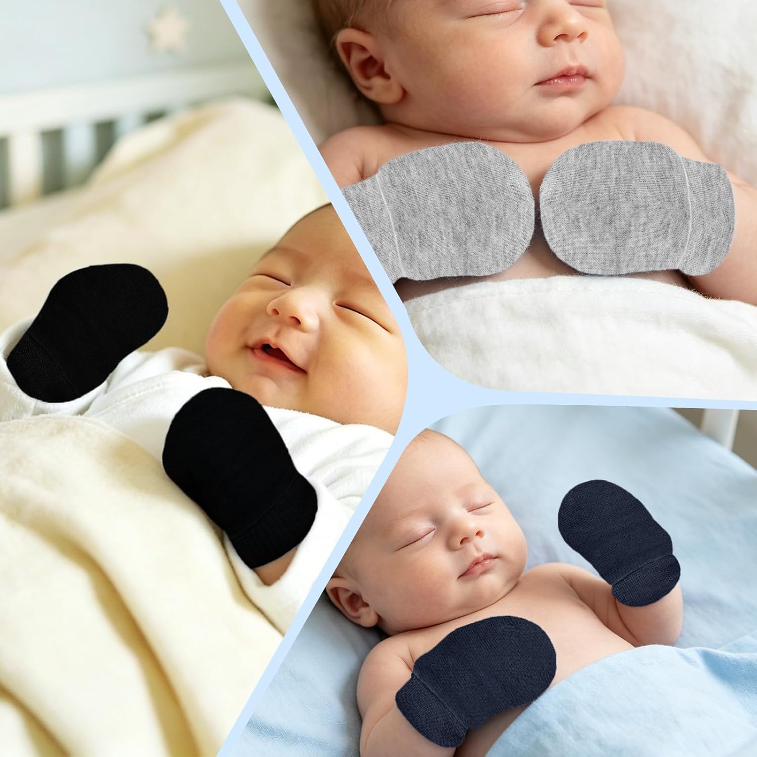 6 Pairs Baby Mittens No Scratch Mittens Infant Toddler Soft Gloves Essentials Unisex for 0-6 Months Boys Girls