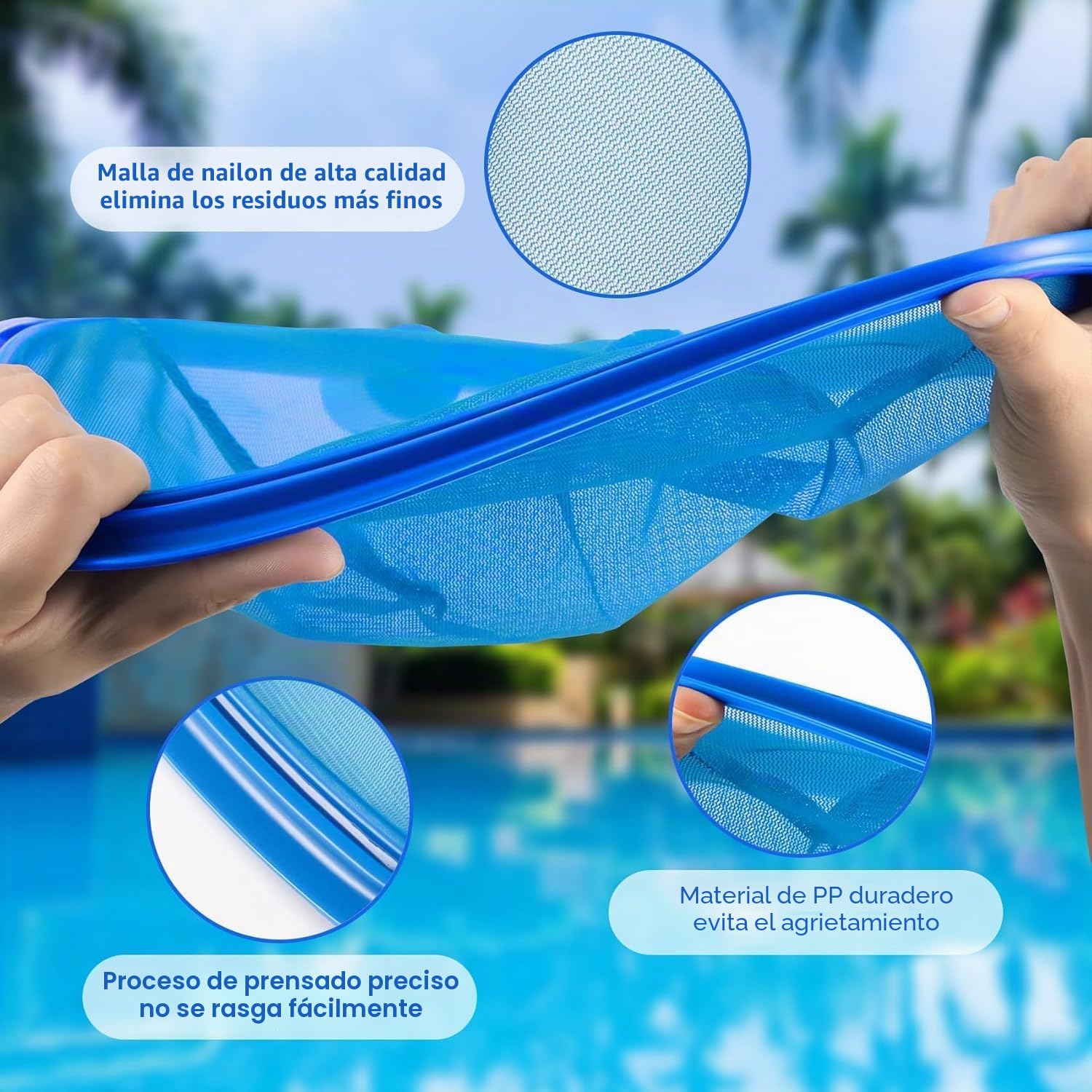 Rastrillos para Piscinas, Profesional Red Recogehojas para Superficie de Piscina, Red Piscina con Poste Telescópico,Piscina Net Leaf Skimmer Recogehojas para Piscinas para Piscina,Estanque,Fuente,SPA