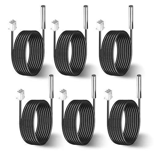 6 piezas de sonda de sensor de temperatura 10K 3950, termistor impermeable 1 M, termistor de acero inoxidable NTC termistor sonda para refrigerador,