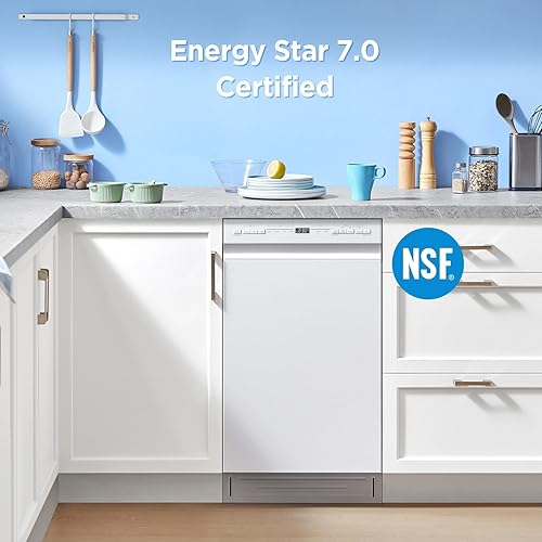 Miniatura 4 de Midea MDF18A1AWW Lavavajillas empotrado con 8 cubiertos, 6 programas de lavado, cuba de acero inoxidable, secado con calor, Energy Star, blanco