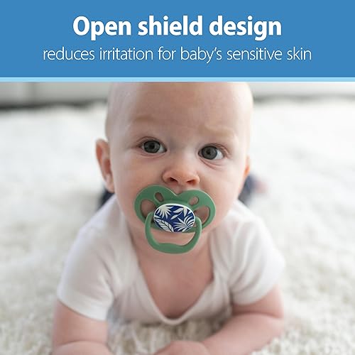 Miniatura 7 de Dr. Brown's Advantage - Chupete para bebé que brilla en la oscuridad, chupete totalmente simétrico con bombilla de silicona suave, monopatín caracol