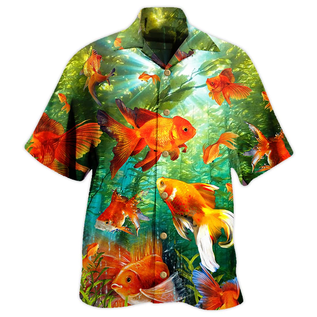 Fishing America Hawaiian Shirts for Men Women - Ocean Button Down Mens Hawaiian Shirts Short Sleeve Series 99