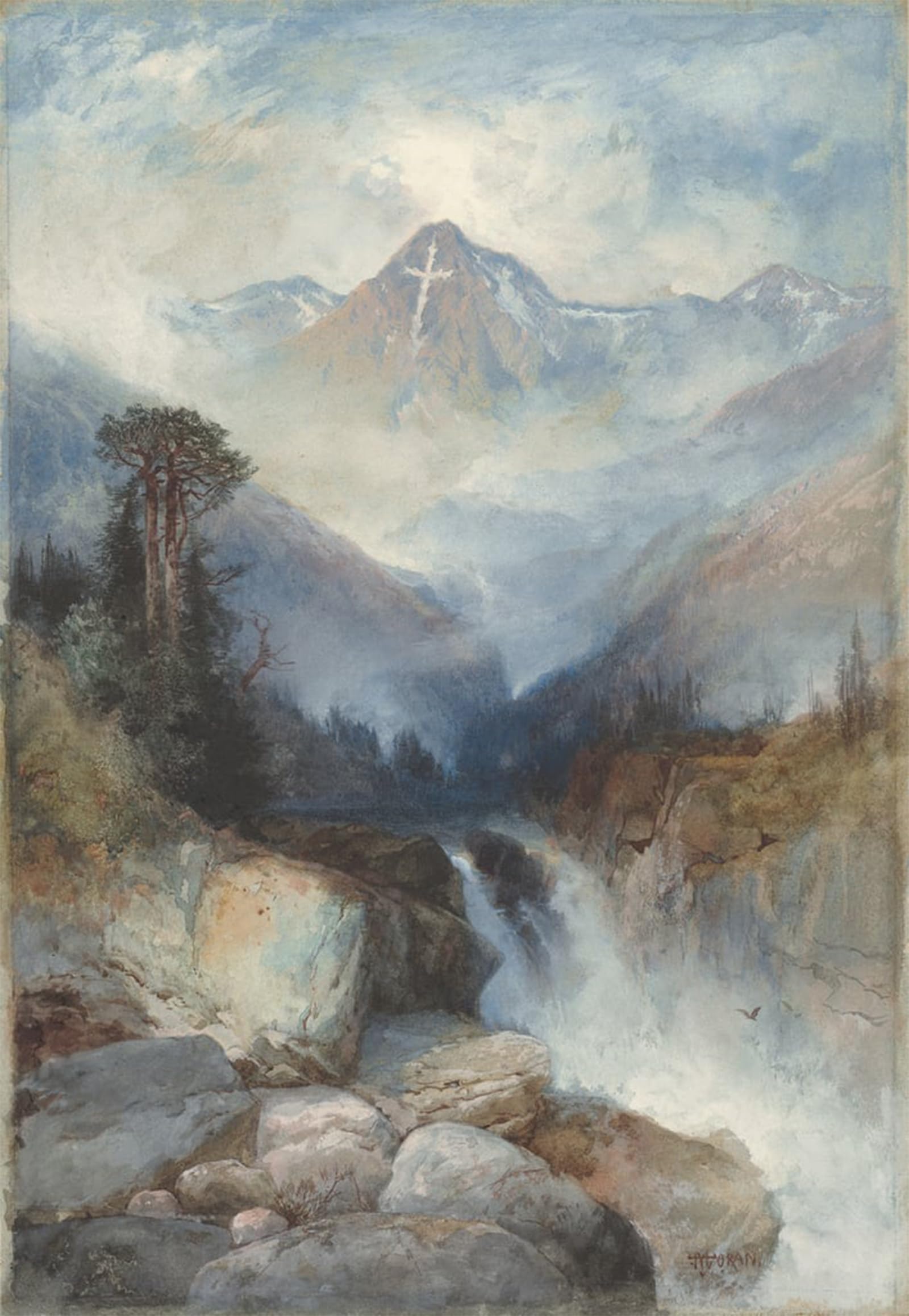 ARTXLXXBN Famous Print Painting Colorful Art Print Mountain of the Holy Cross by Moran Canvas Art Decorations for Home Decor 60x90cm