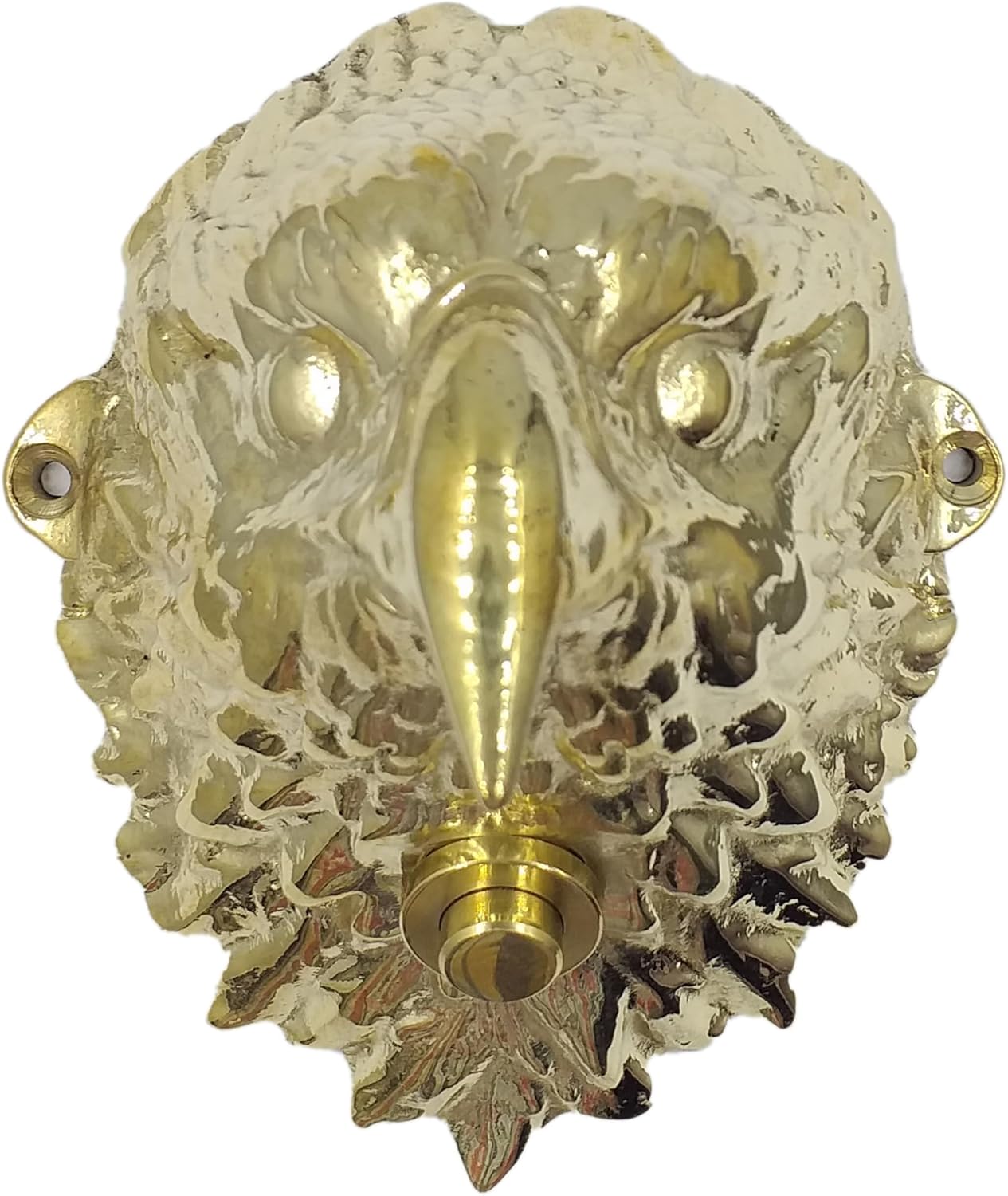 Brass Eagle Head Doorbell Button,Wired Wall-Mounted Door Bell Push Button,Vintage Antique Style Decorative Entry Hardware (Antique Brass)
