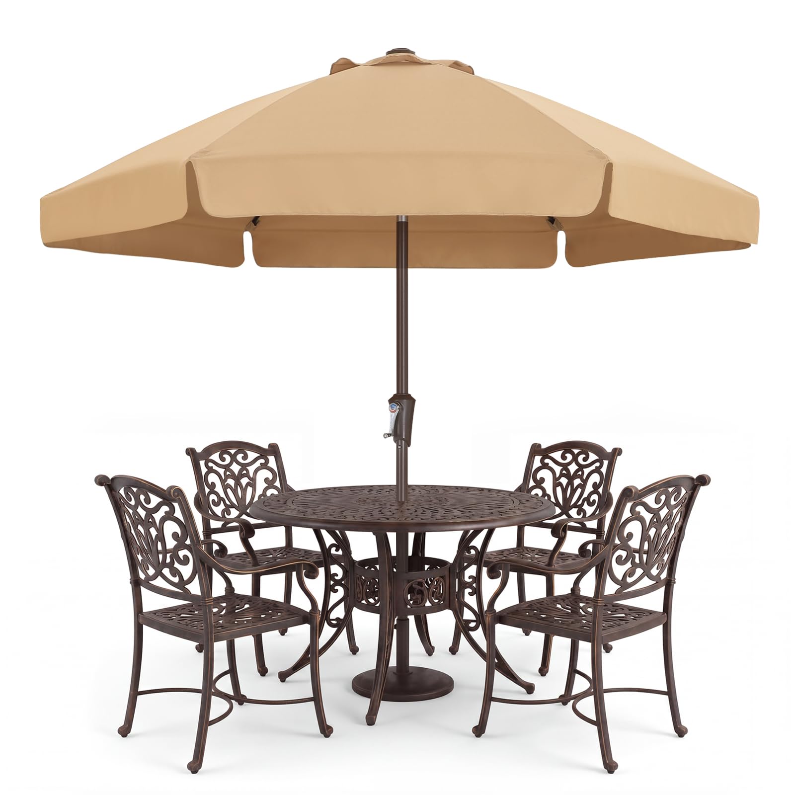 ABCCANOPY Parasol de table inclinable avec bouton poussoir pour jardin, terrasse, cour et piscine, 8 baleines, 13 couleurs