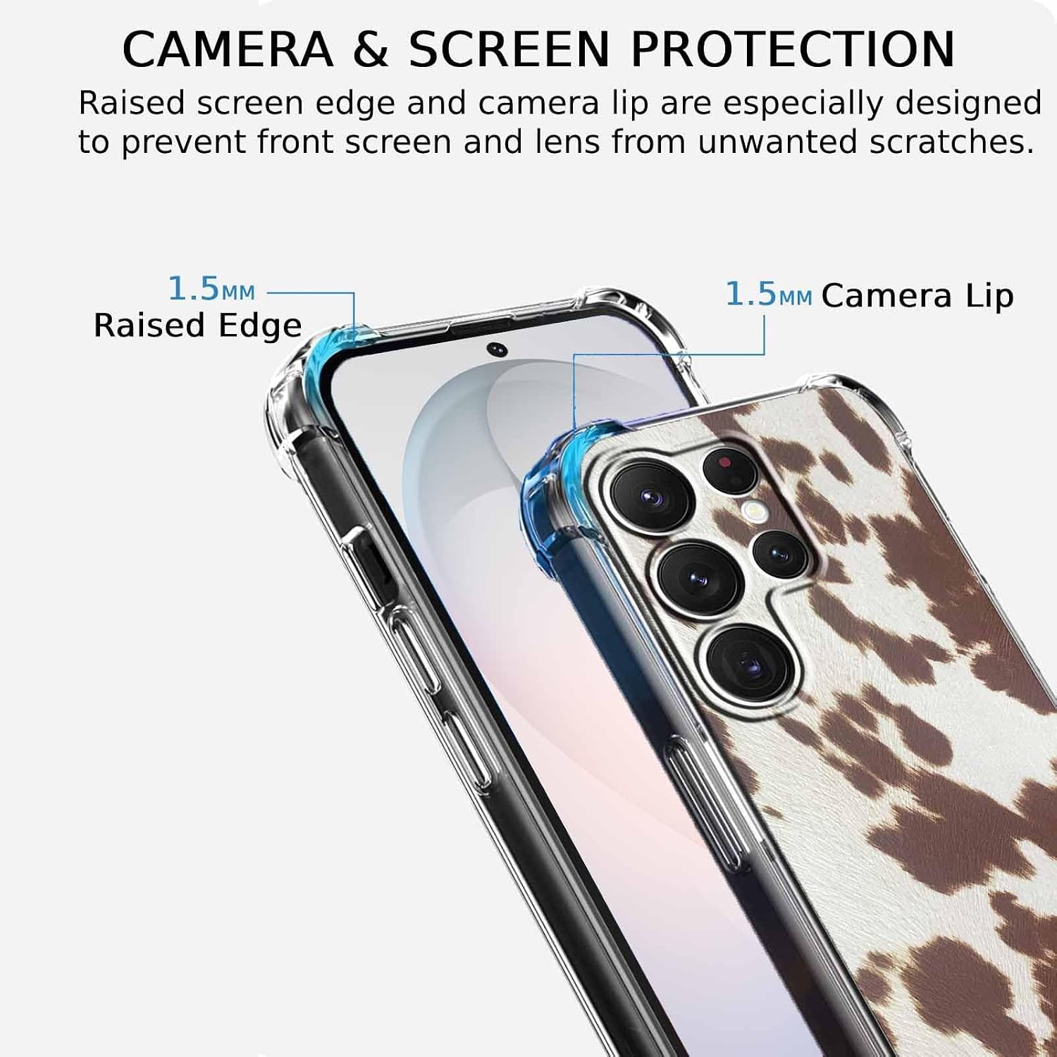 Case for Samsung Galaxy S26 Ultra with Cowhide Pattern,Farm Animal Retro Western Cattle Desgin,Trendy Soft TPU Bumper Phone Cover(S26U,Leather)