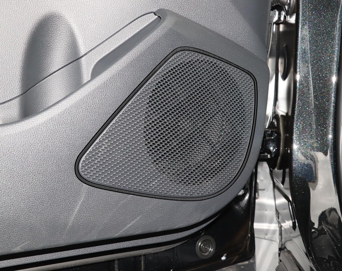 Car Accessories Inner Car Door Panel Audio Cover Trim Compatible with Toyota Corolla Cross 2026 2025 2024 2023 2022 Corolla Cross Hybrid 2026 2025-2023 (Brushed Black) 4PCS Stainless Steel