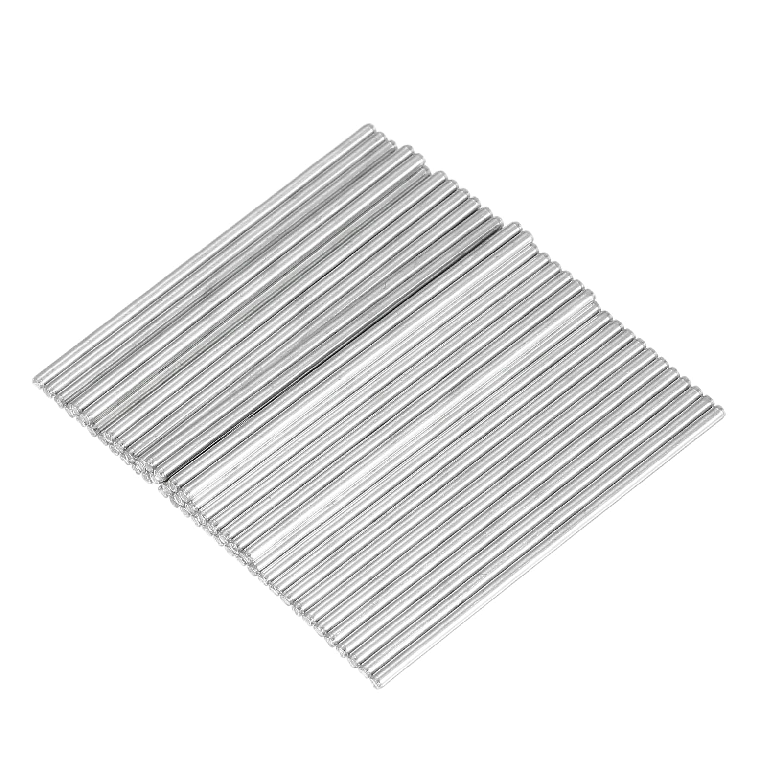 sourcing map 50pcs 2mmx60mm Toys Shaft Round Rod Axles Drive Shaft Silver — image 1