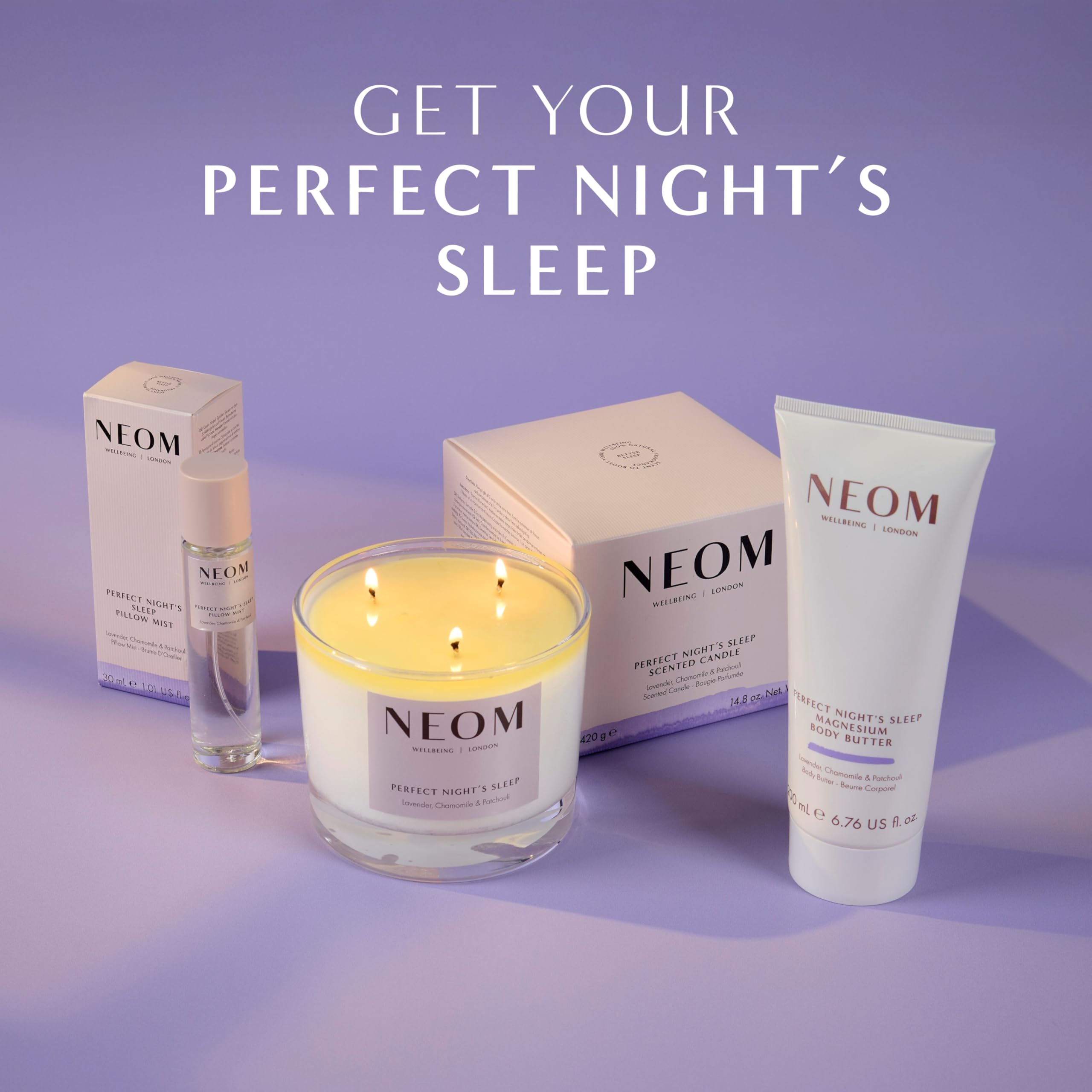 NEOM - Perfect Night's Sleep Magnesio Body Butter, 200ml | Crema idratante con oli essenziali | Nutre e ammorbidire | lavanda e gelsomino