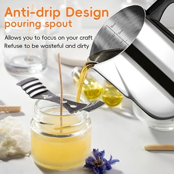 Candle Making Pouring Pot, 32oz Stainless Steel Wax Melting Pot