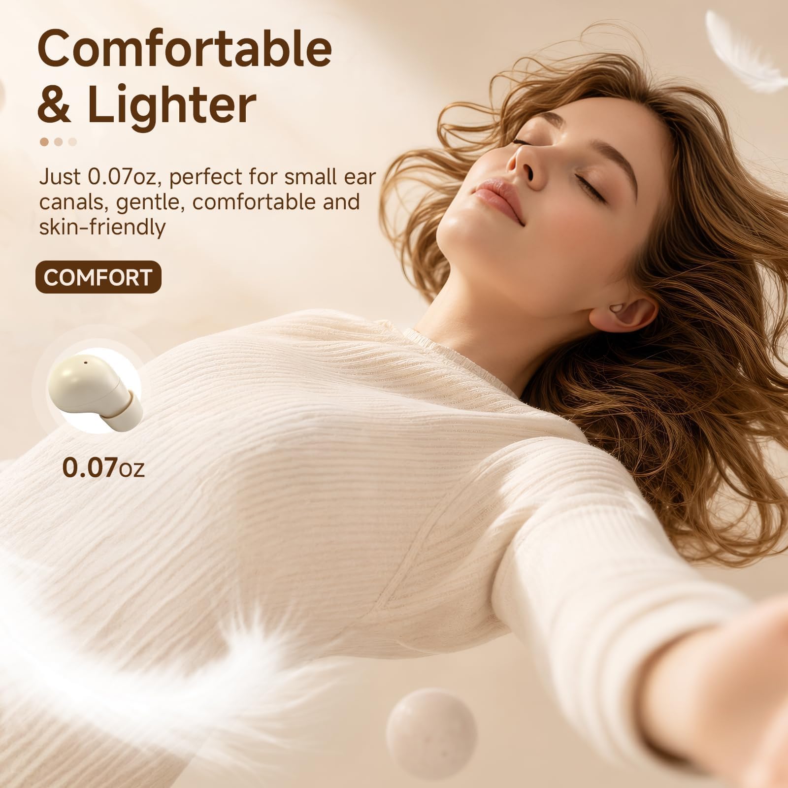 Auriculares invisibles inalámbricos más pequeño para dormir ultra mini auriculares ocultos Bluetooth cancelación de ruido para dormir de lado