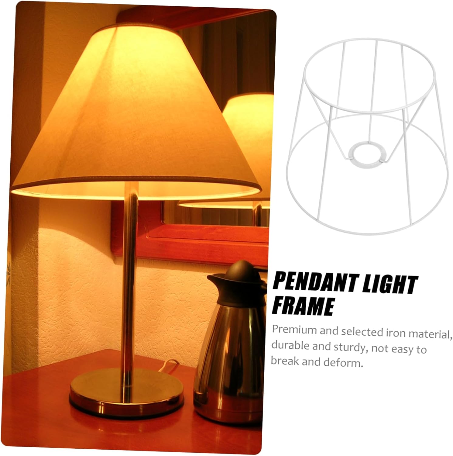 E27 Lampshade Frame for DIY Table and Chandelier Lighting Adjustable Metal Holder Suitable for Home Decor Easy Assembly Compatible Light Fixtures