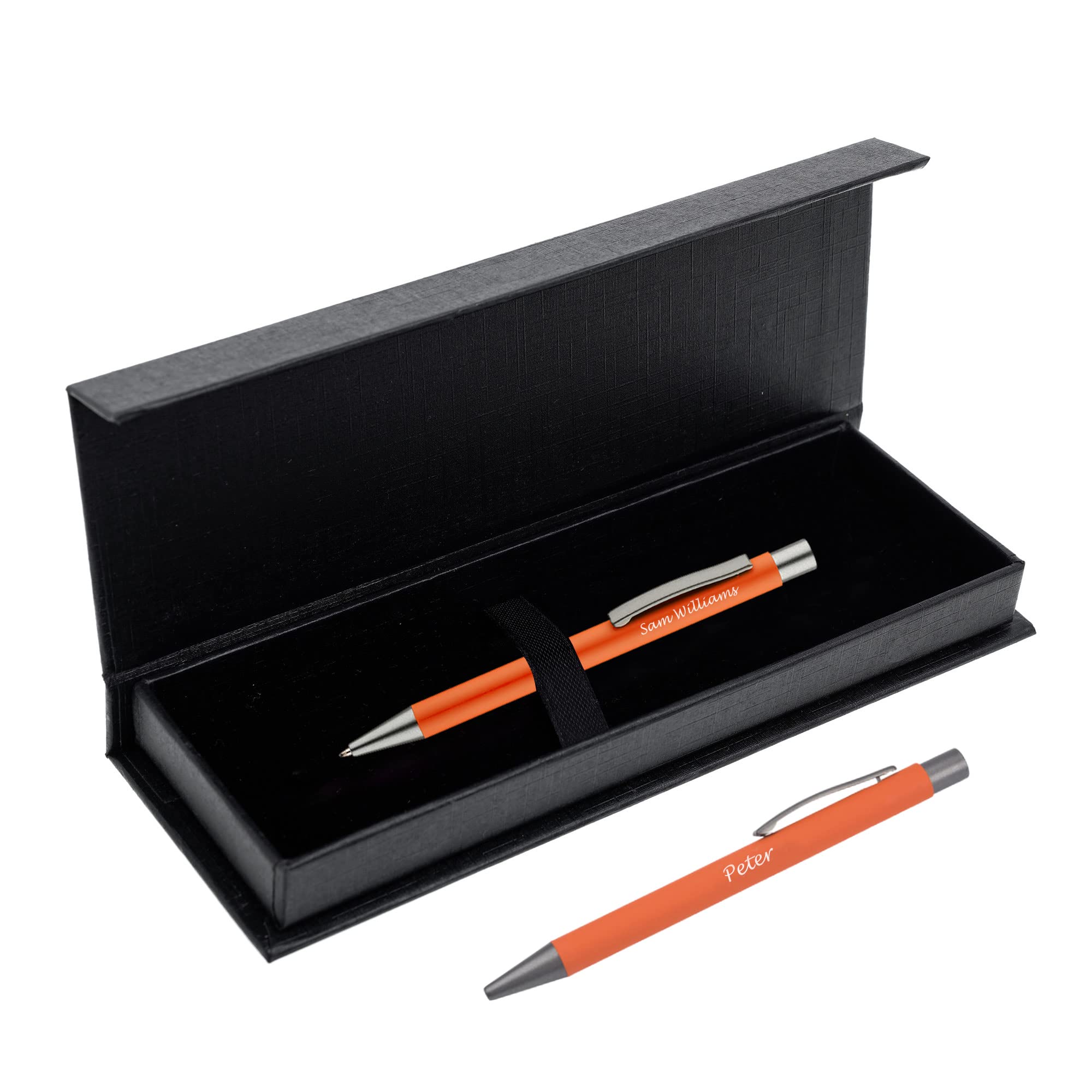 Paul Clover Personalised Engraved Aluminium Ballpoint Pen with Graphite Finish in a Gift Box - Elegant Gift Idea for Your Loved Ones, Men and Women - Enter Your Custom Text