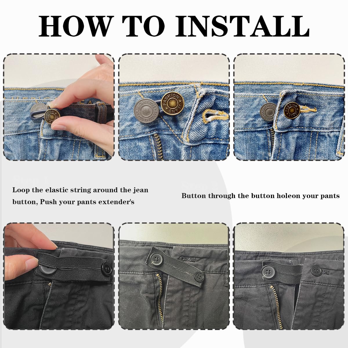 Extensions De Taille Pour Pantalons - 10 Pièces - Élastiques Avec Boutons - Pour Jeans Et Jupes