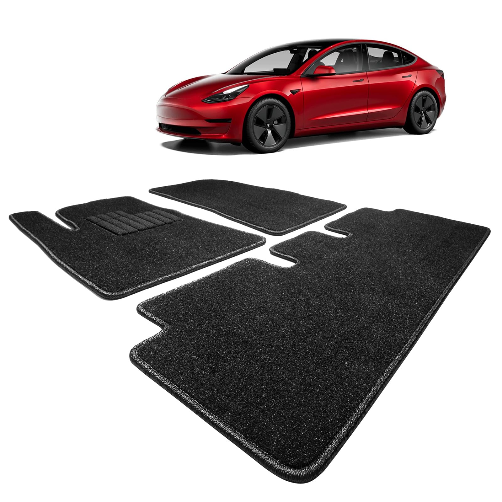 Photo 1 of ***DAMAGED*** Spurtar for Tesla Model 3 Floor Mats Carpet 2026-2017, Cut Pile 3PCS