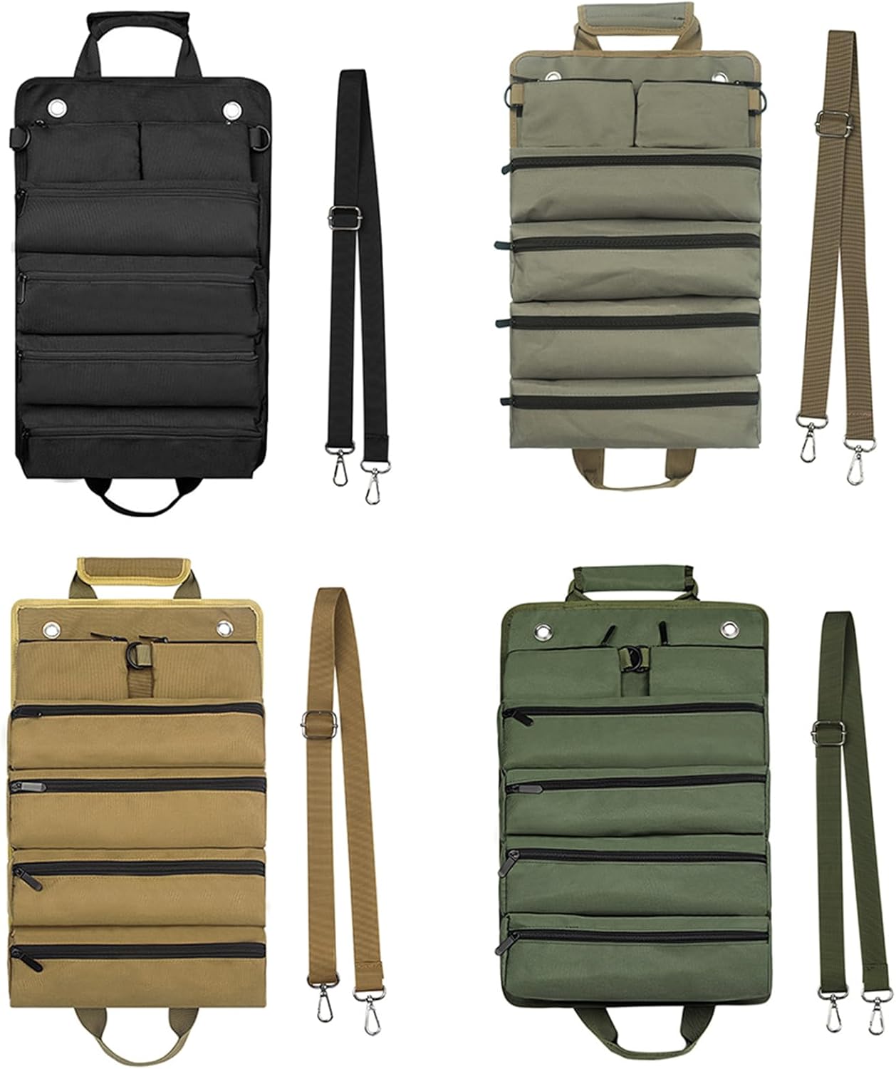 Rolling Pouch Tool Organisers Bag With 5 Zipper Pockets Bag Multifunctional Tool Storage Professional Roll Organizer Pliers