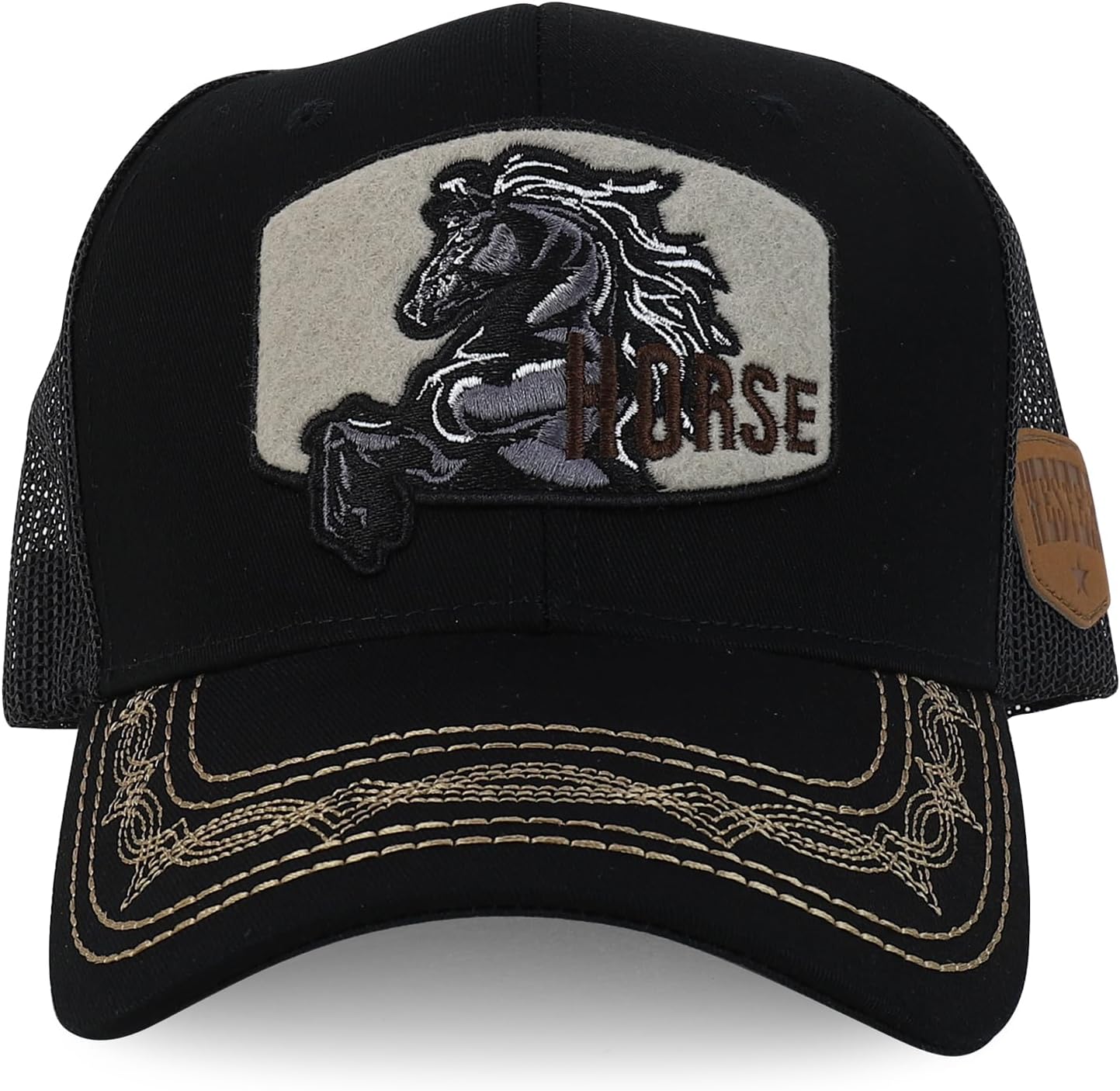 Trendy Apparel Shop Animal Design Square Embroidered Snapback Trucker Cap - Image 2