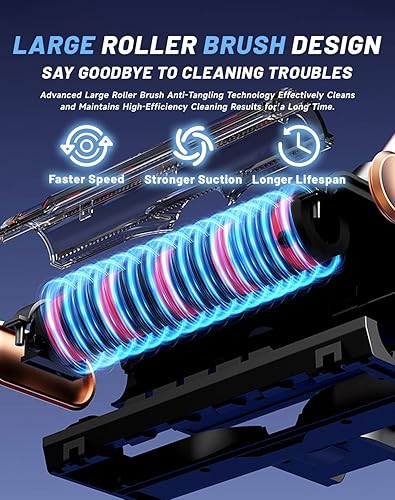 Miniatura 7 de Aspiradora, Osmo Provacuum - Potente succión de 15000 pa, revelación de polvo de luz verde ancha de 140, aspiradora plegable, rodillo antienredos,