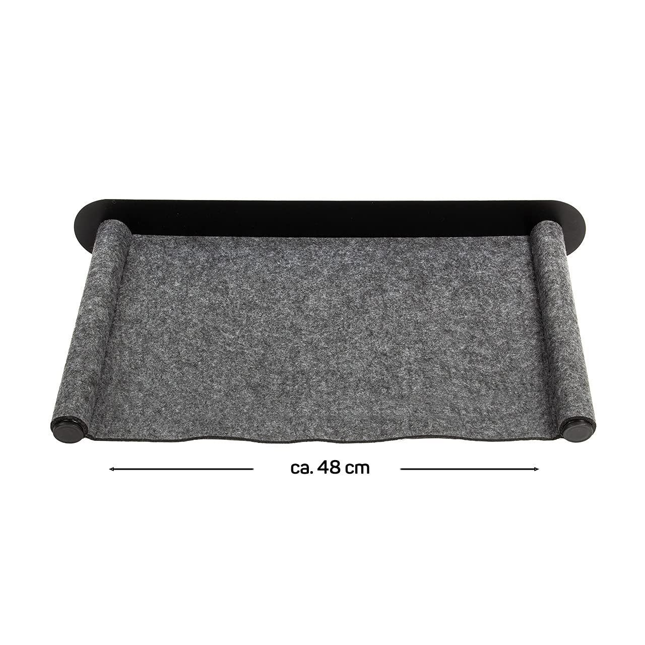 CanadianCat Company | Katzenhängematte aus Filz mit Wandmontage | ca. 65 x 35 x 10 cm | Anthrazit | Kletterwand Liegemulde Wandliege Katzenbett aus Filz