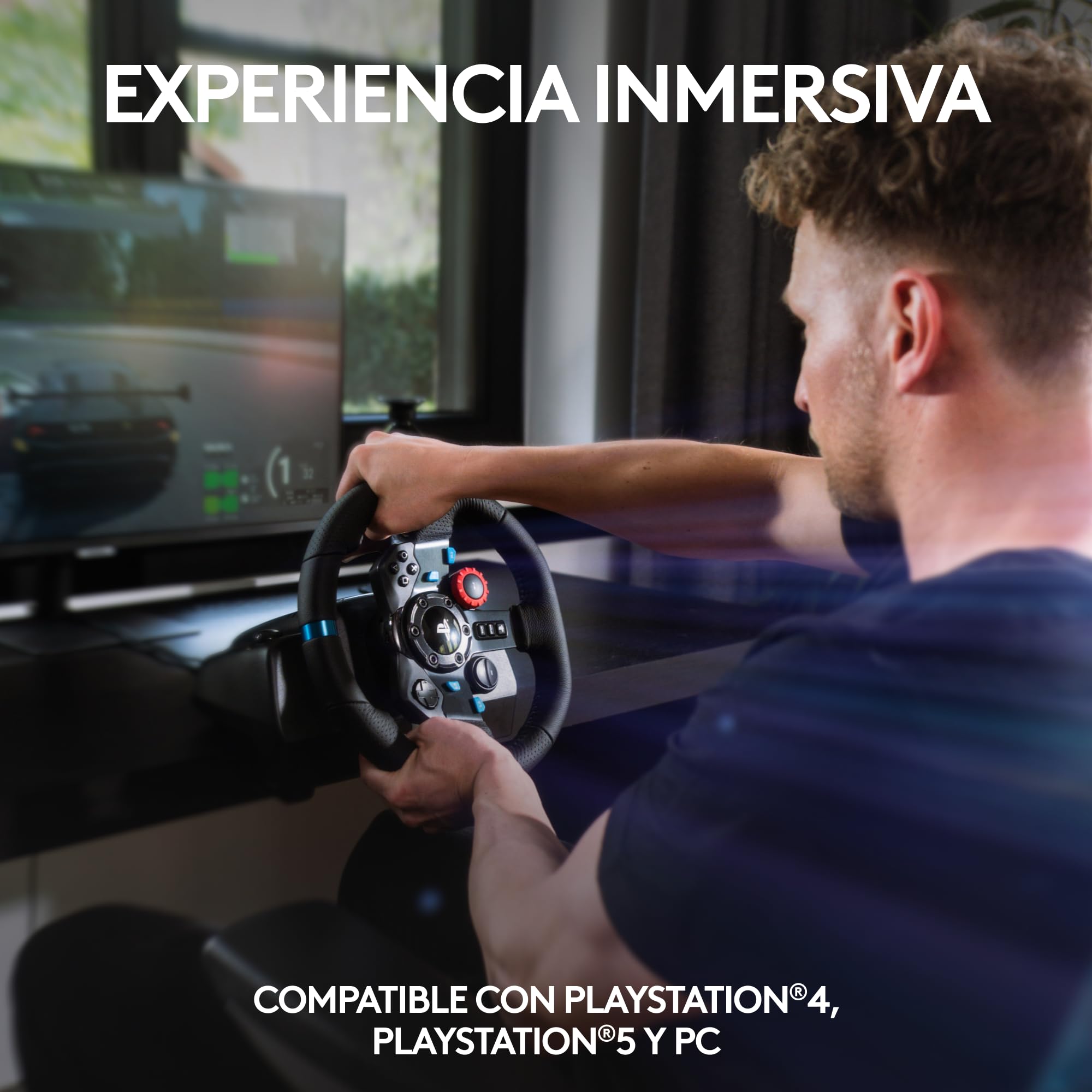Logitech G G29 Driving Force Racing Wheel and Floor Pedals, Enchufe británico - Negro