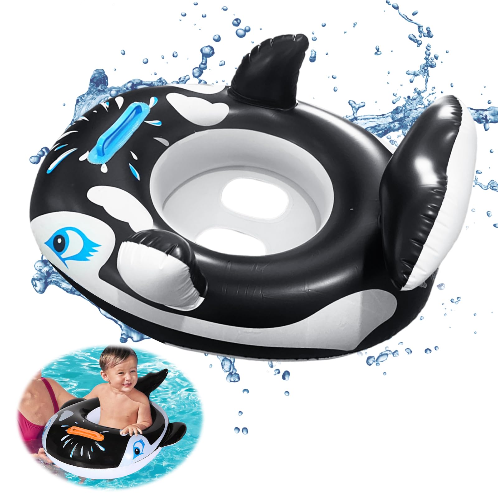 Seasboes Flotador para bebé, flotador inflable para bebé, flotador para bebé, con asiento de natación, juguete para niños, flotador inflable, ayuda de natación, 6 meses - 3 años