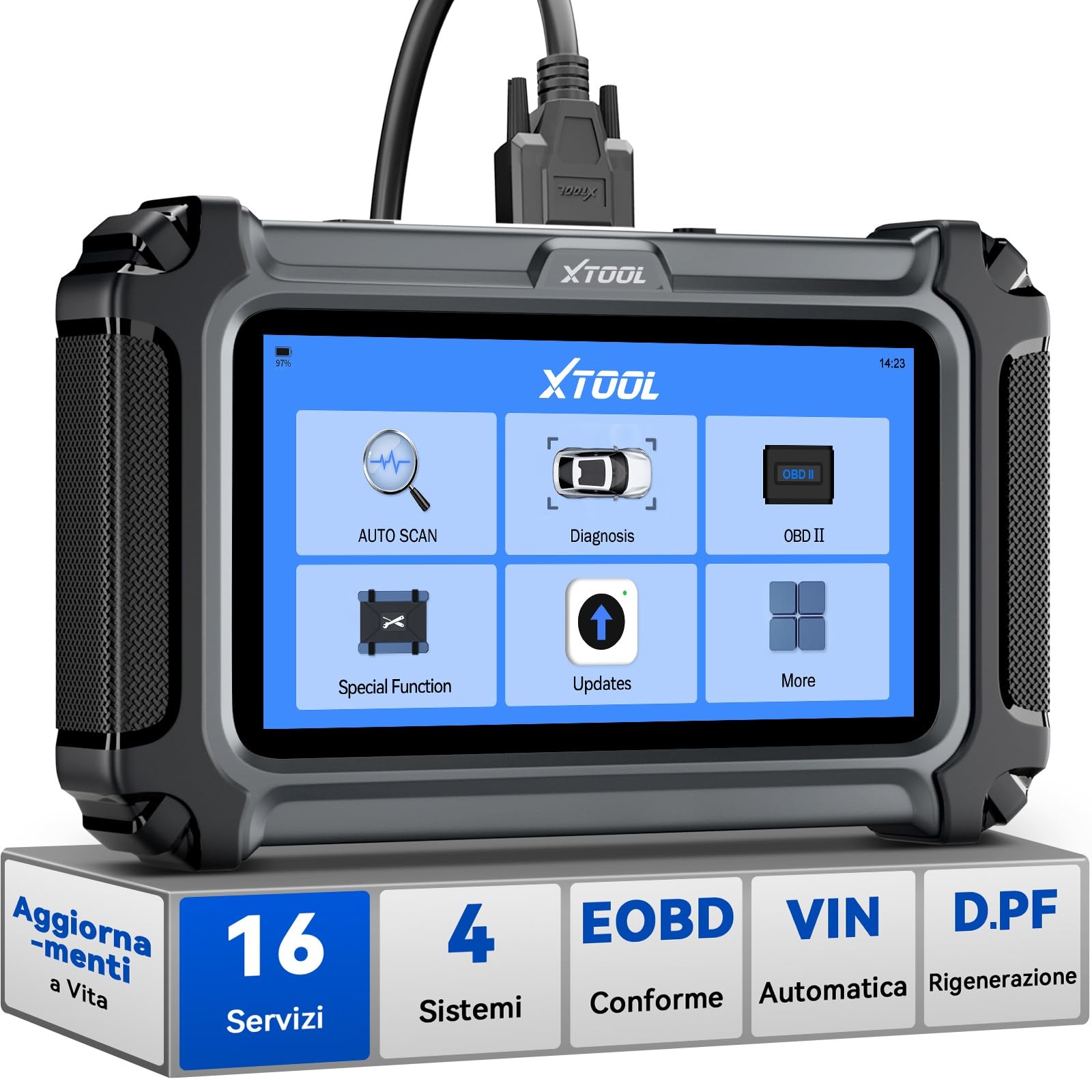 scanner di diagnostiche auto obd2 xtool d5s con 16 ripristini