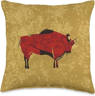 Bison cave painting Altamira prehistoric art Throw Pillow