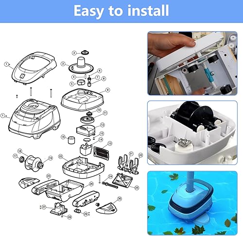 Miniatura 6 de Alocs AXV621DAT - Kits de turbina para aspiradora de piscina con marco A para Hayward Aquabug Navigator limpiadores automáticos de piscinas, kit de