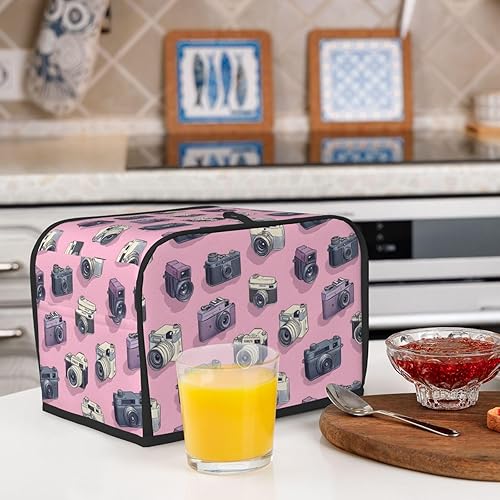 Miniatura 6 de Retro Camera Pink Print Toaster Cover 2 Slice, Toaster Oven Covers with Pockets for Kitchen Small Appliance Covers and Fingerprint Protection,