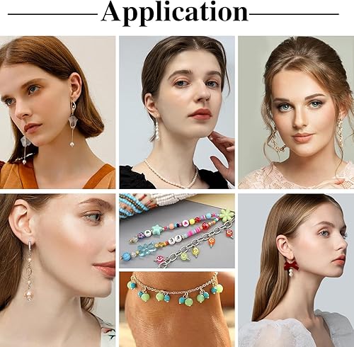 Vista 12 de 500 alfileres de cabeza plana para hacer joyas, de acero inoxidable, longitud de 0.98 pulgadas/0.984 in, horquillas planas para manualidades, aretes