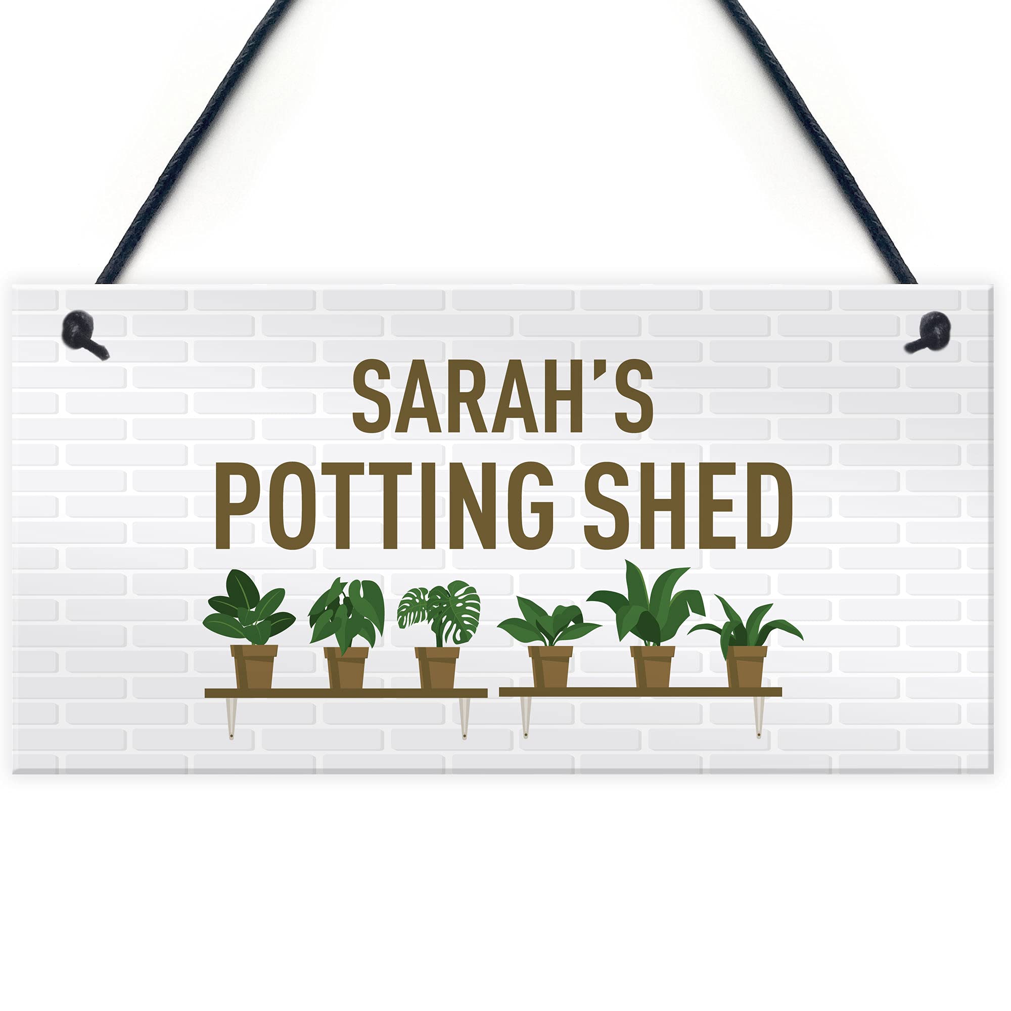 Quirky Potting Shed Sign Hanging Garden Summerhouse Sign Personalised Home Gift