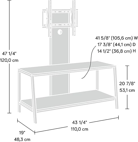 Miniatura 6 de Sauder North Avenue Soporte para TV con soporte, L 23.75" x Ancho 52.18" x Alto 5.75", Acabado en Roble Charter