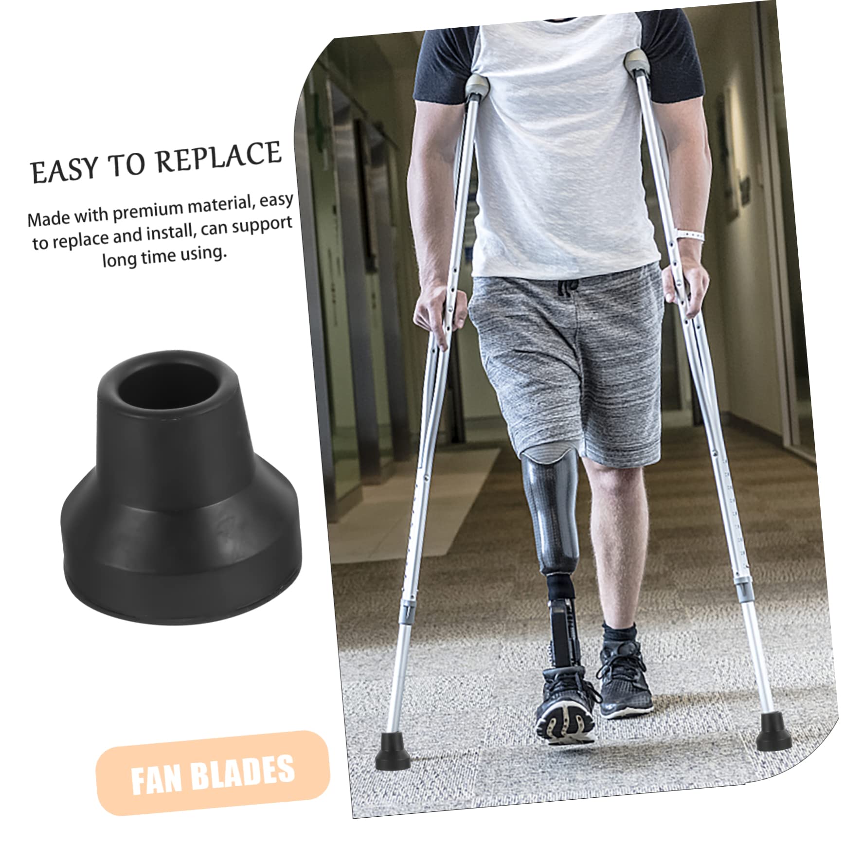 COLLBATH Cane Accessories Pads Non-Slip Crutch Foot Pads for Walking Easy to Install