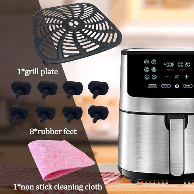 Placa cuadrada para parrilla de freidora de aire 8QT Gourmia miniatura 7