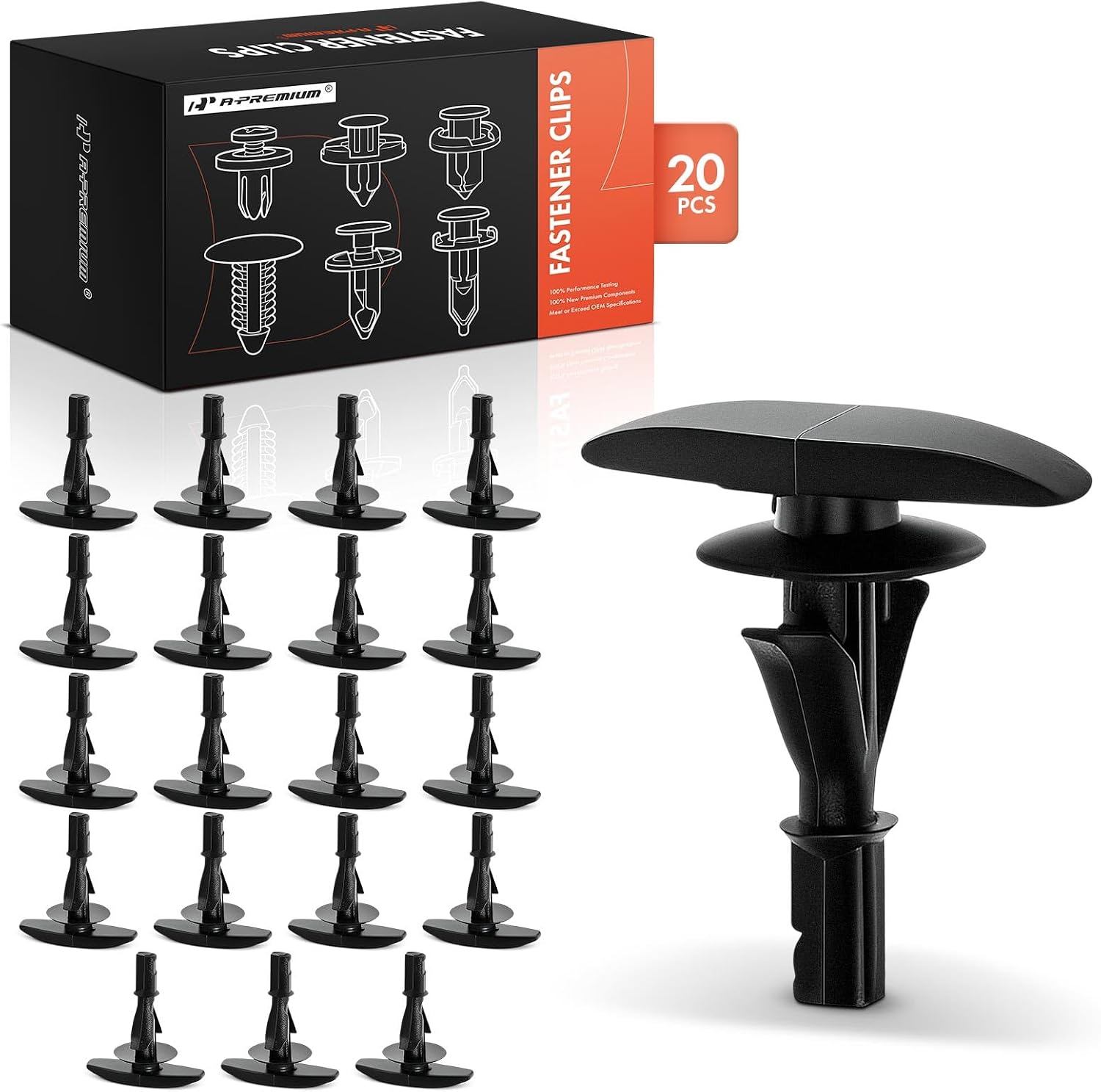 A-Premium 20 PCS Nylon Weatherstrip Car Retainer Fastener Push Pin Clips Compatible with Ford F-150 F-150 Heritage Lightning F-250 Super Duty F-350 F-550 F-600 Super Duty Explorer Escape - for 4mm