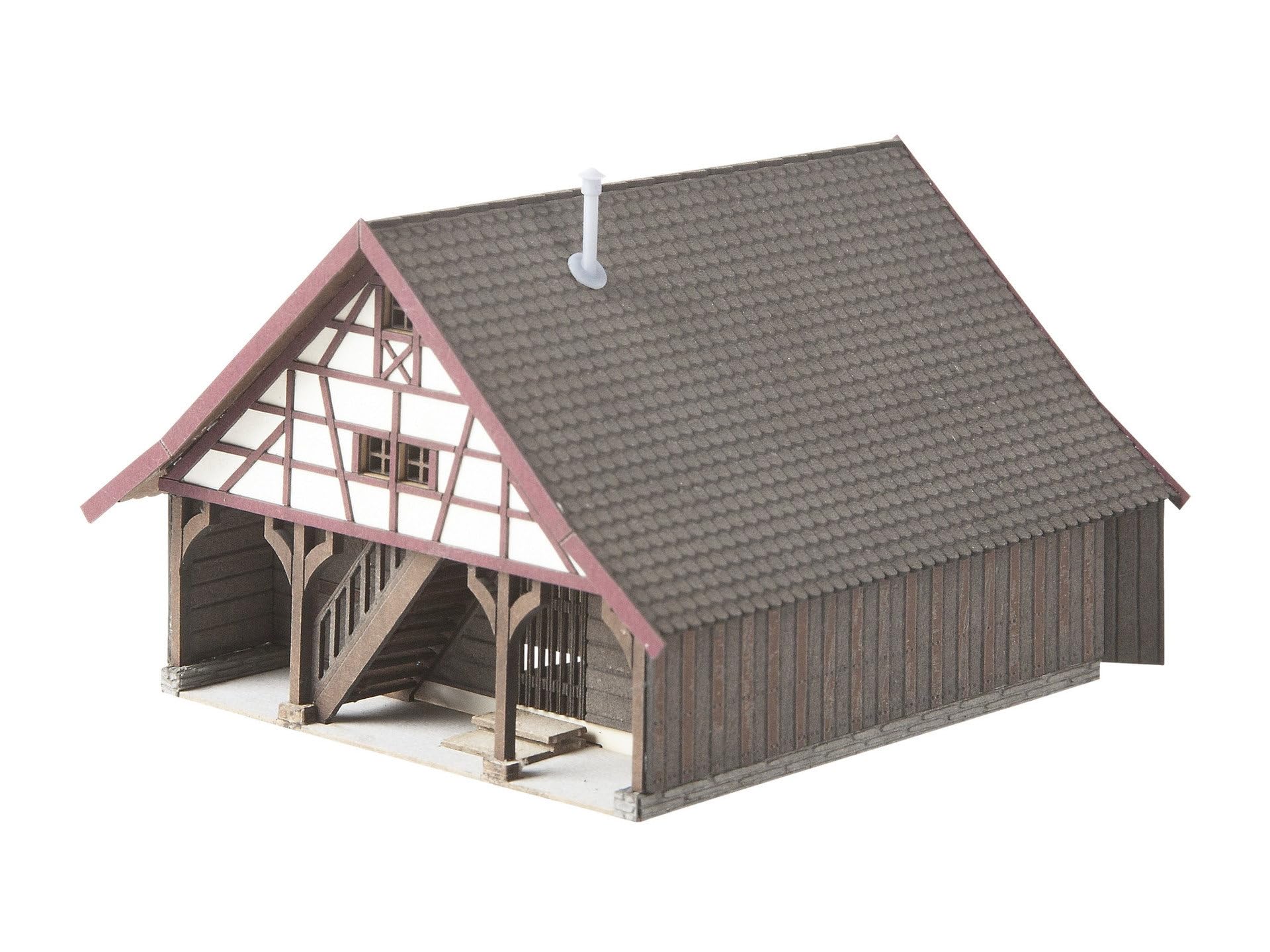 NOCH Landwirtschaftliches Nebengebäude, Bausatz für H0 Modellbau, ideal für Dioramen und Miniaturen