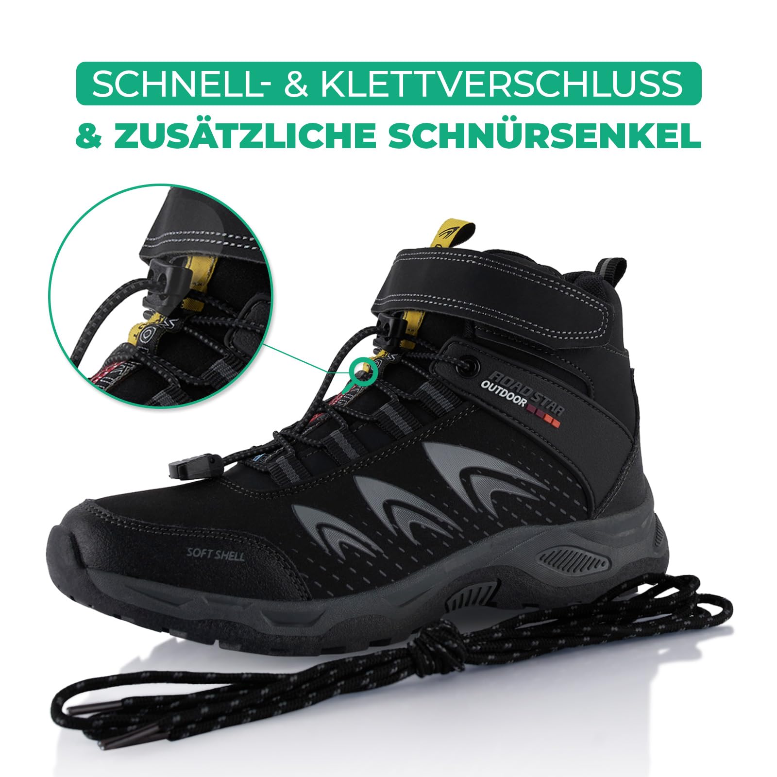 Fusskleidung® Damen Herren Wanderschuhe Softshell Trail Running Trekkingschuhe Wanderstiefel