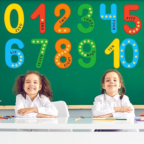 Miniatura 5 de Qyeahkj Tablero de anuncios de números gigantes, póster educativo de matemáticas para niños pequeños, póster de maestros, póster de matemáticas