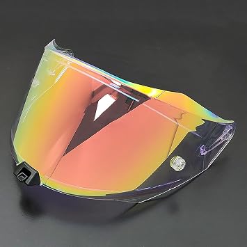 Motorcycle Helmet Visor Replacement for KYT R2R, Tinted UV Blocking Face Shield, Fog Resistant Riding Visor, Scratch Resistant Visor Lens,A Aurora Red