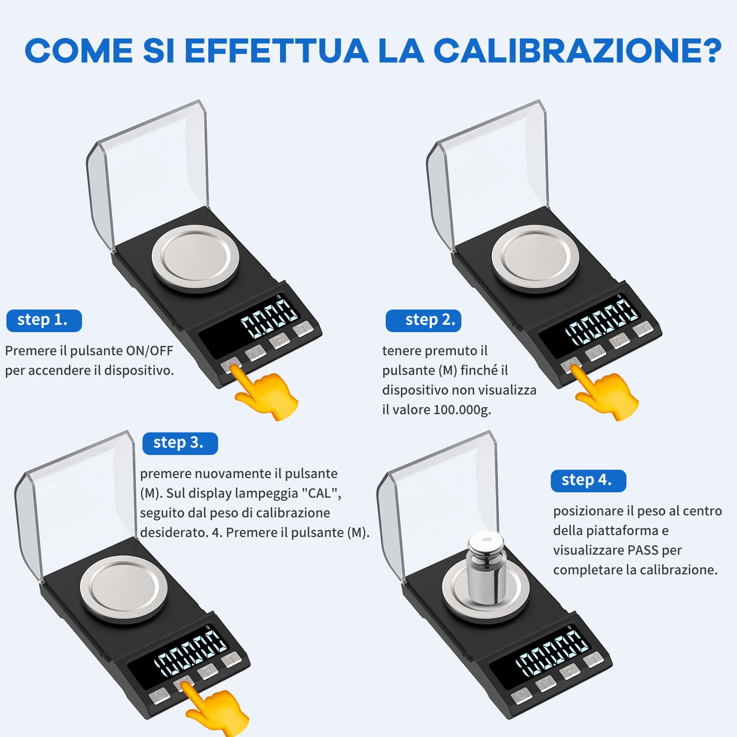KUBEI Digital Milligram Scale Calibration Steps