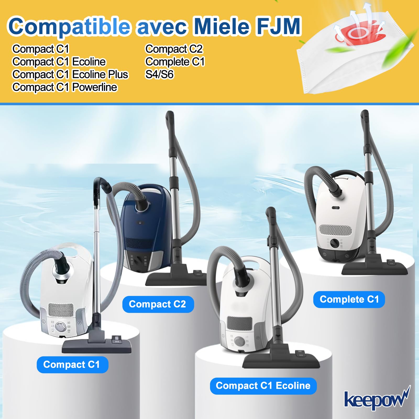 Mele 9917710 FJM Sacchetto per Asprapolvere 3.5L (Compatbl C1 S700
